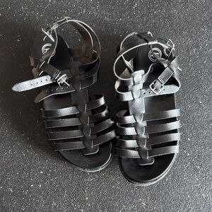 Wonder Nation Black and Silver Kids Sandals